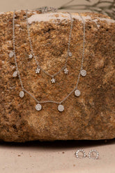 Mini Circle Silver Earrings, White Rhodium, Premium Cubic Zirconia  + Give Fun Gift